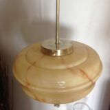 Vintage marbled glass globe ceiling light 50s 60s