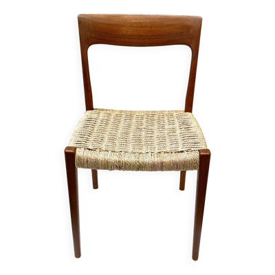 Une chaise Niels Moller modèle 77 de 1960, danoise.