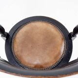Chaise de paquebot en chêne teinté noir du 19e siècle