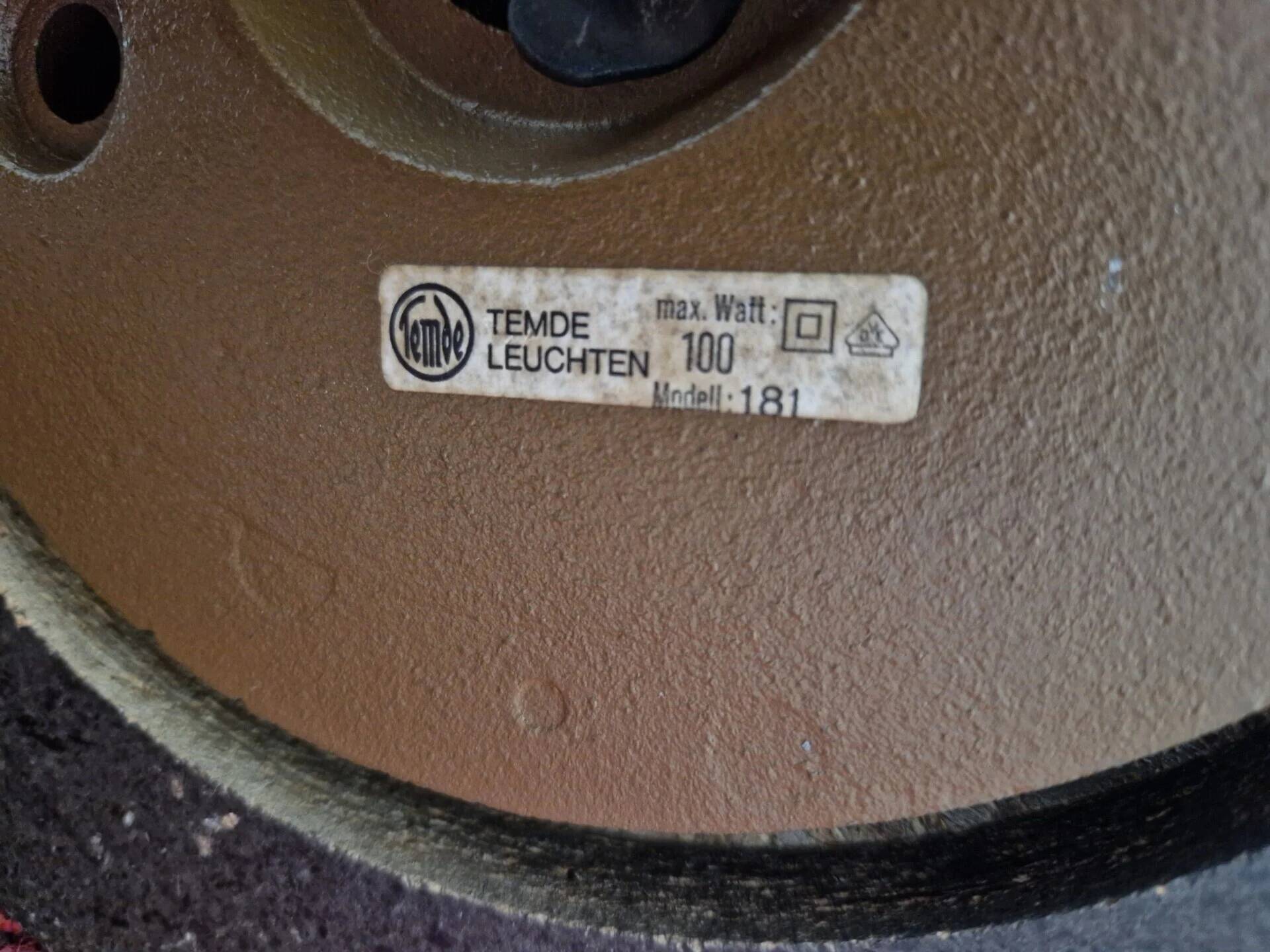 Temde Leuchten floor lamp, 1970s