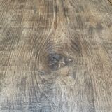 Handmade industrial oak dining table with black metal legs