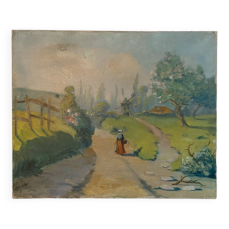 Paris school landscape signed