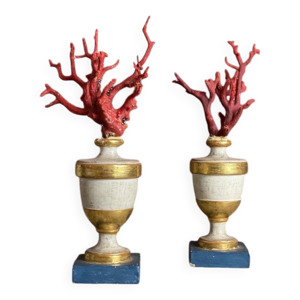 Paire de coraux rouges