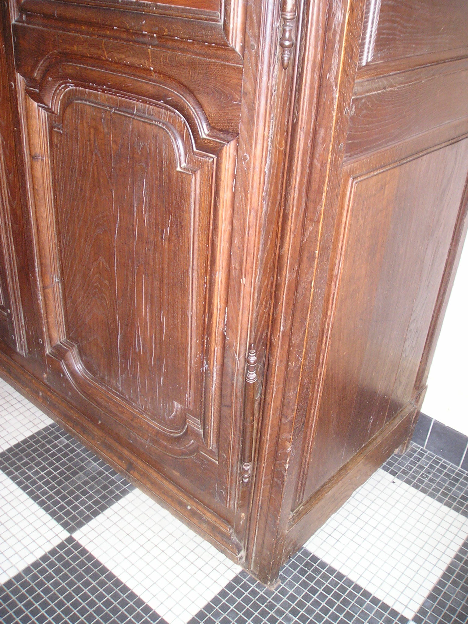 Old wardrobe of manor or castle XIXth in oak