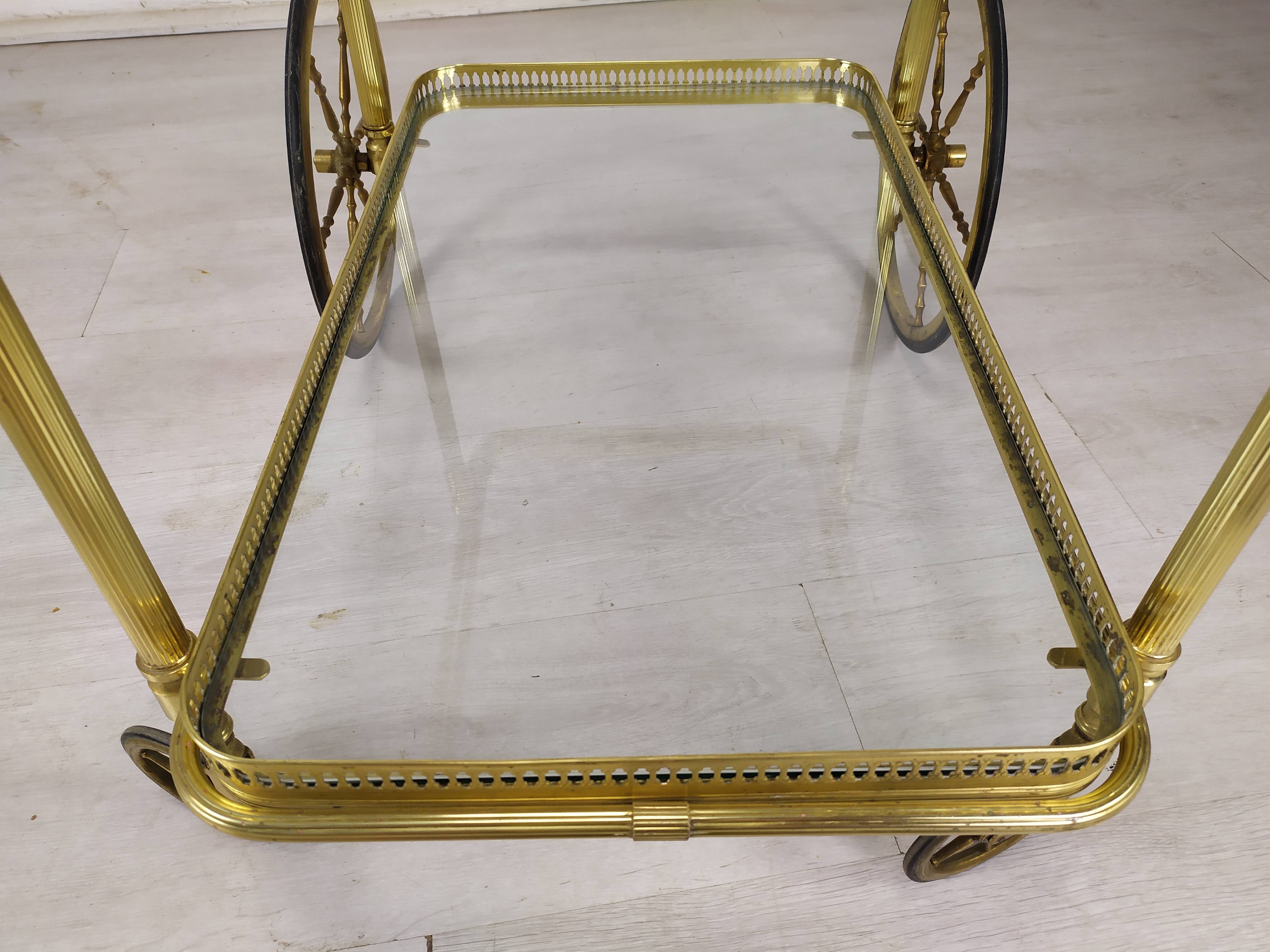 Vintage brass bar trolley service