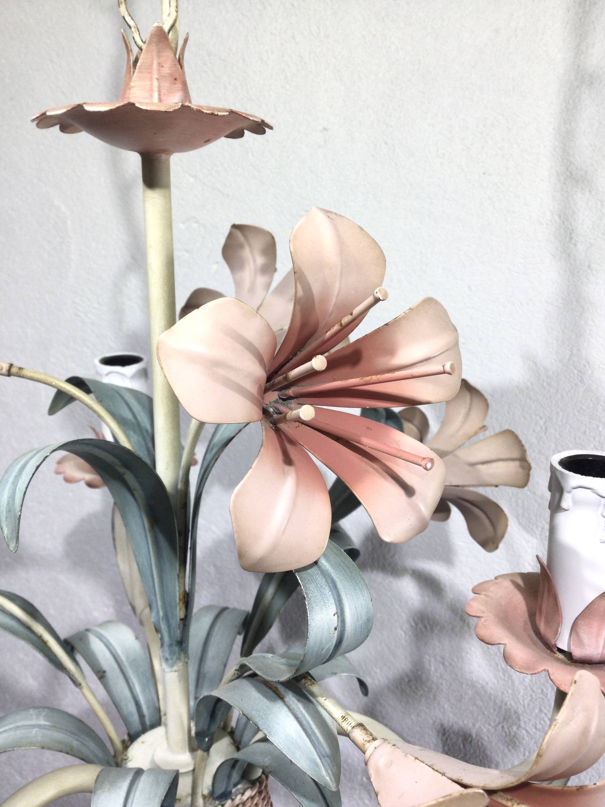 3-light wrought iron chandelier