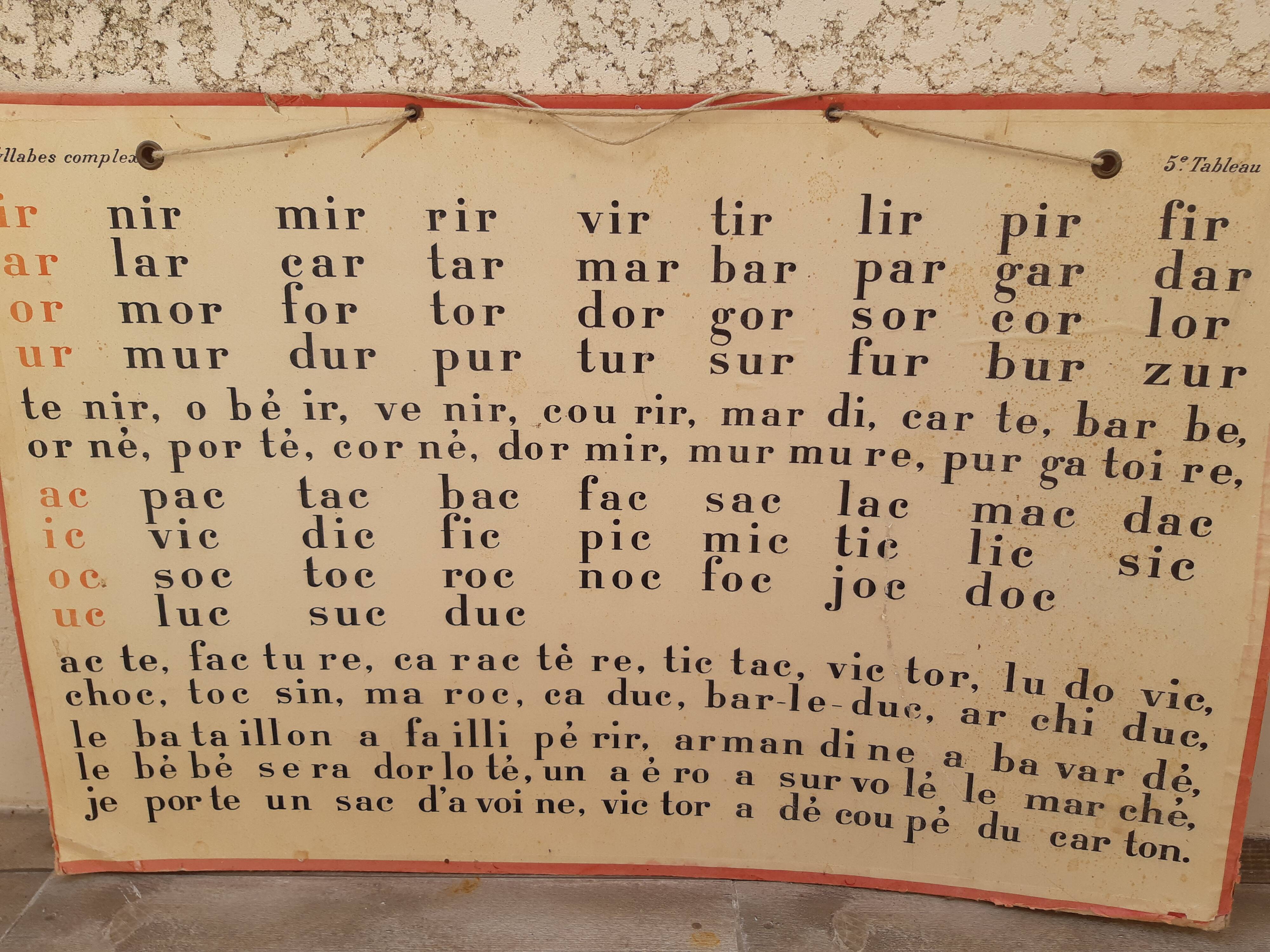 Old school poster "complex syllables"