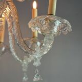 Lustre en verre de murano incolore 8 bras de lumière vers 1890