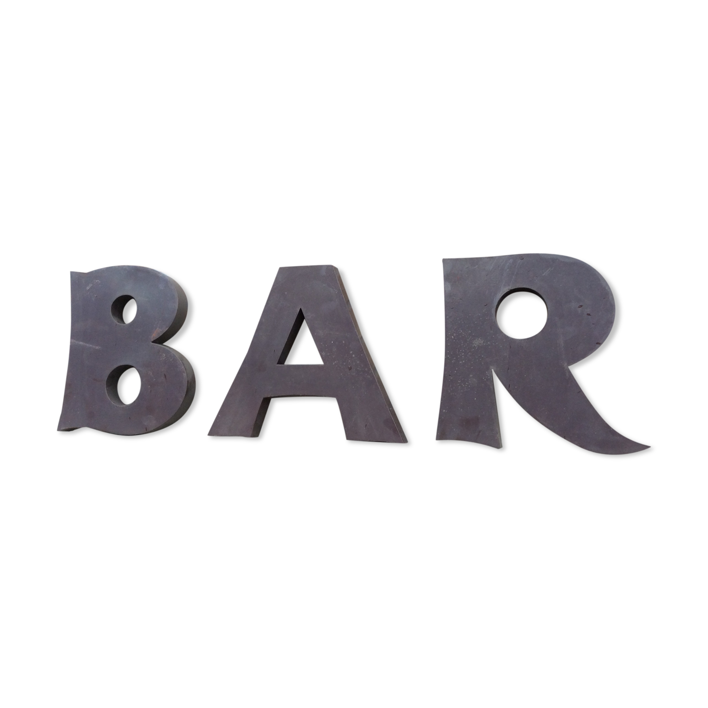 Sign Bar in vintage metallic letters 1960