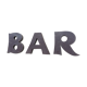 Sign Bar in vintage metallic letters 1960