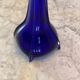 Vase sculpturale vintage en verre bleu cobalt