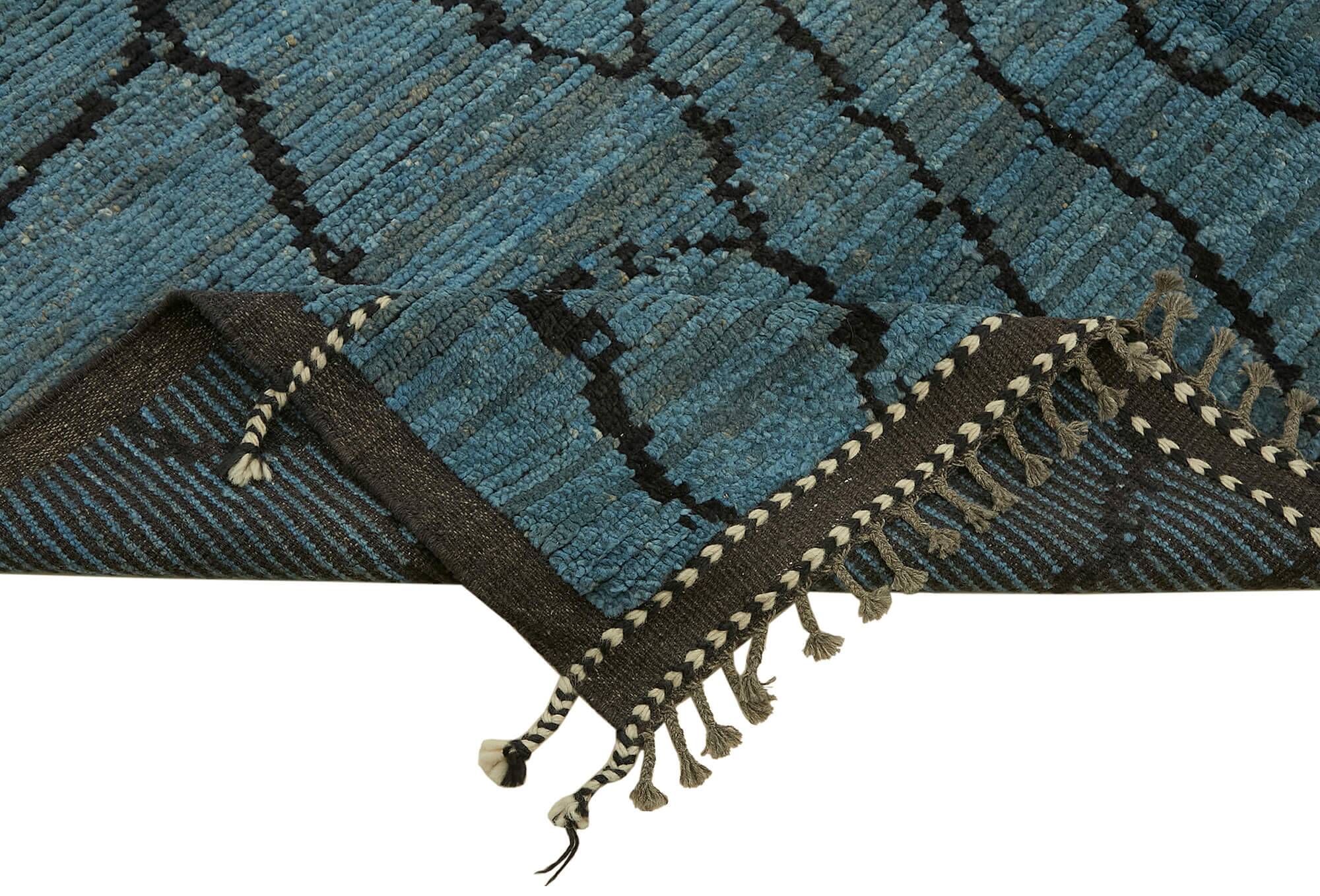 Handmade Tribal Decorative 250 cm x 310 cm Blue Wool Carpet