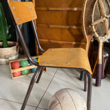 Children's school chair in wood and metal