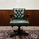 English Chesterfield Office Chair Desk chair green