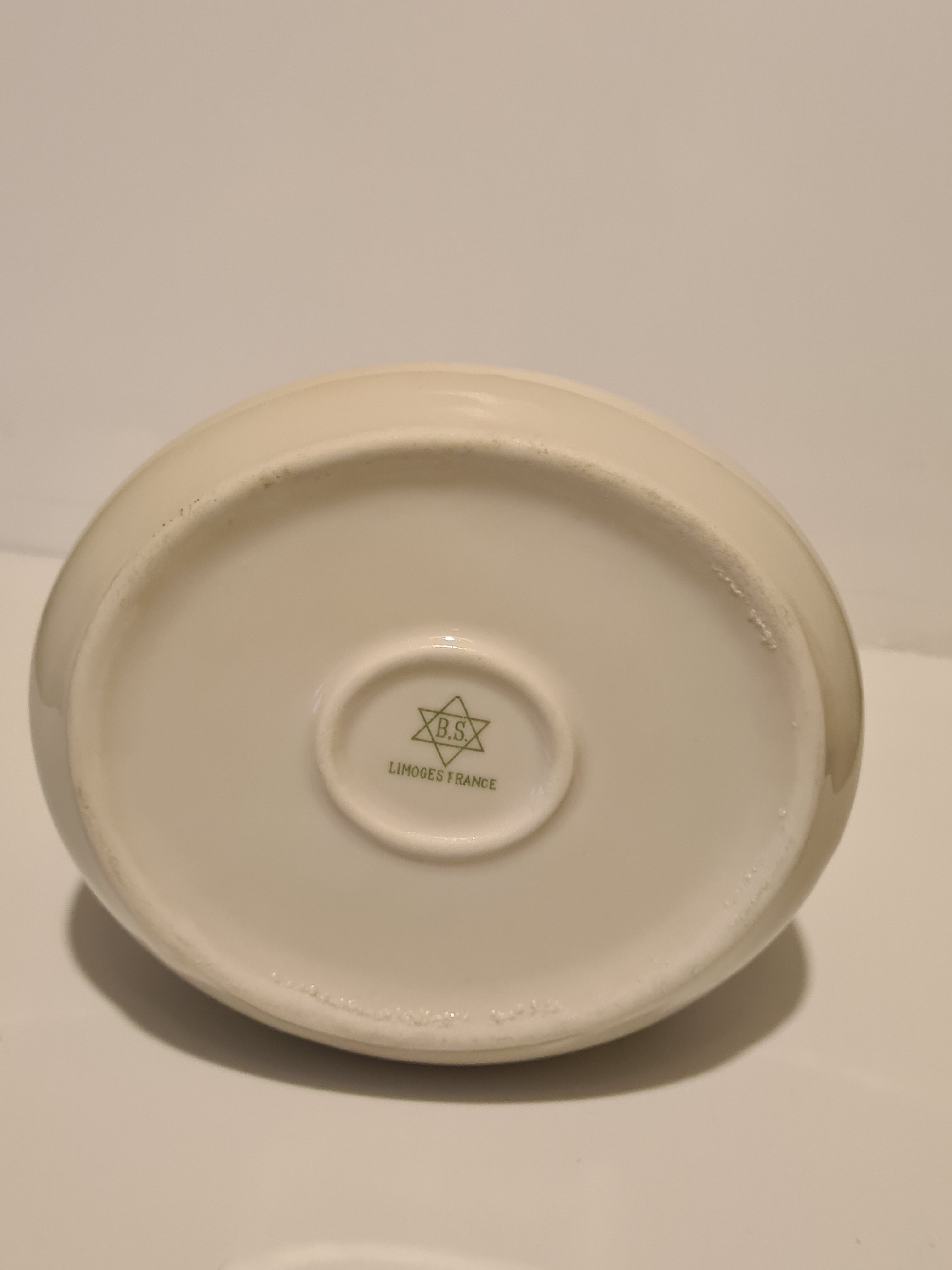 Empty pocket Limoges porcelain BS floral frieze decoration basket shape