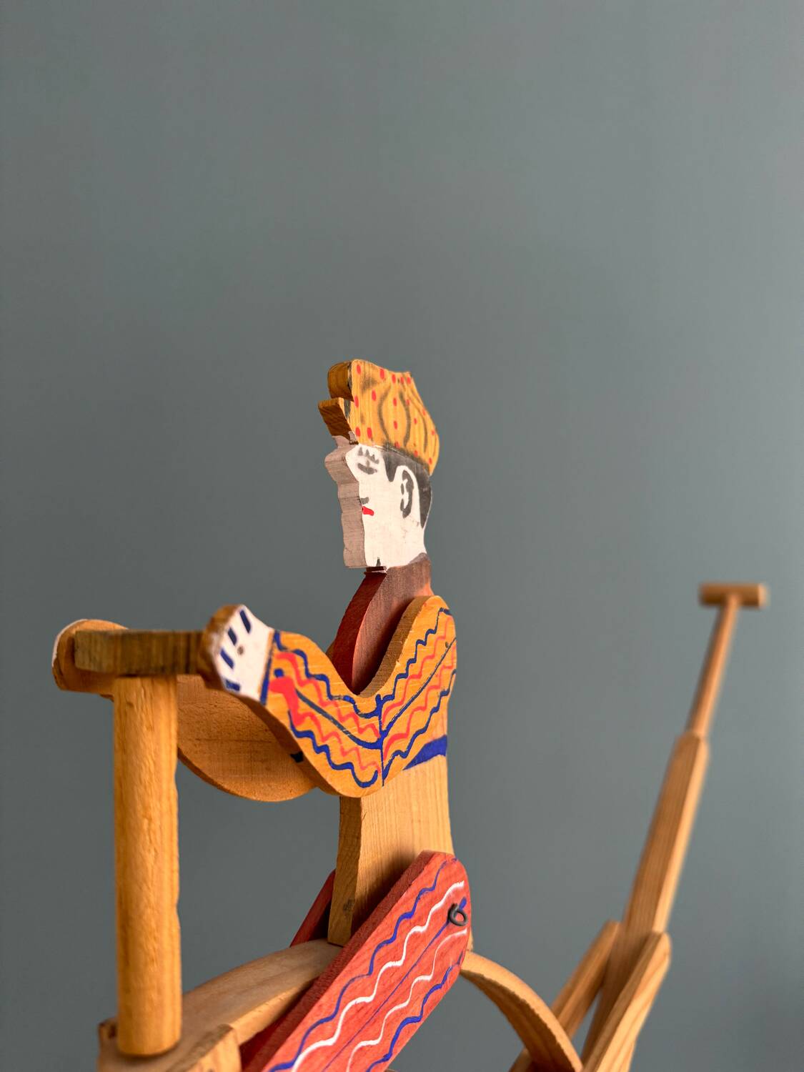Old painted wooden push toy, circa 1930