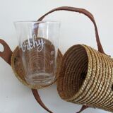 Curist glass - Vichy- and its straw basket
