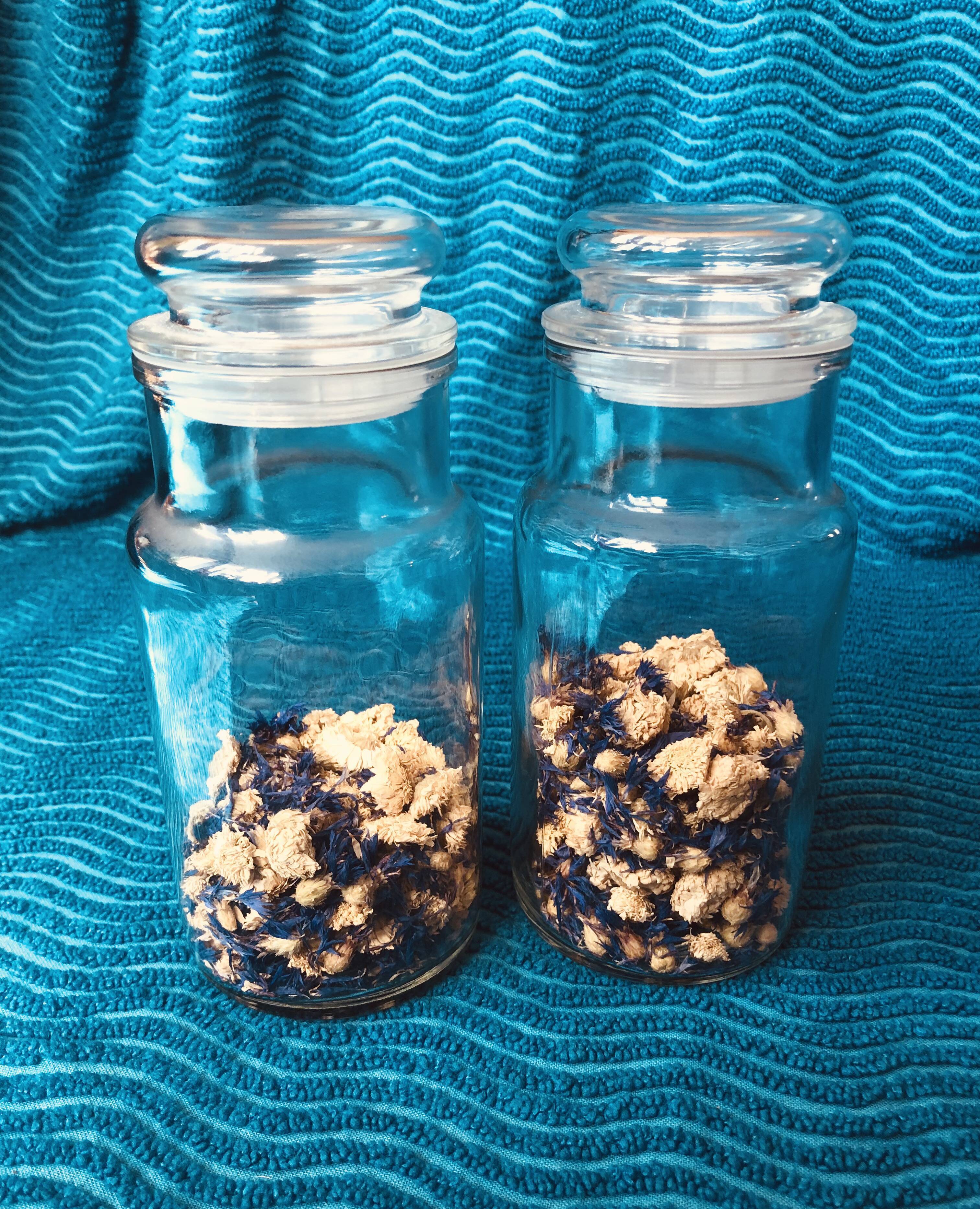 Set of three glass jars