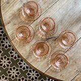 Set of 6 cups and vintage saucer in rosaline from Arcoroc