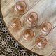 Set of 6 cups and vintage saucer in rosaline from Arcoroc