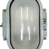 Industrial Cast Aluminium Wall Light with Milk Glass from Elektrosvit, 1970s