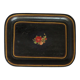 Black toleware painted metal serving tray 19th century