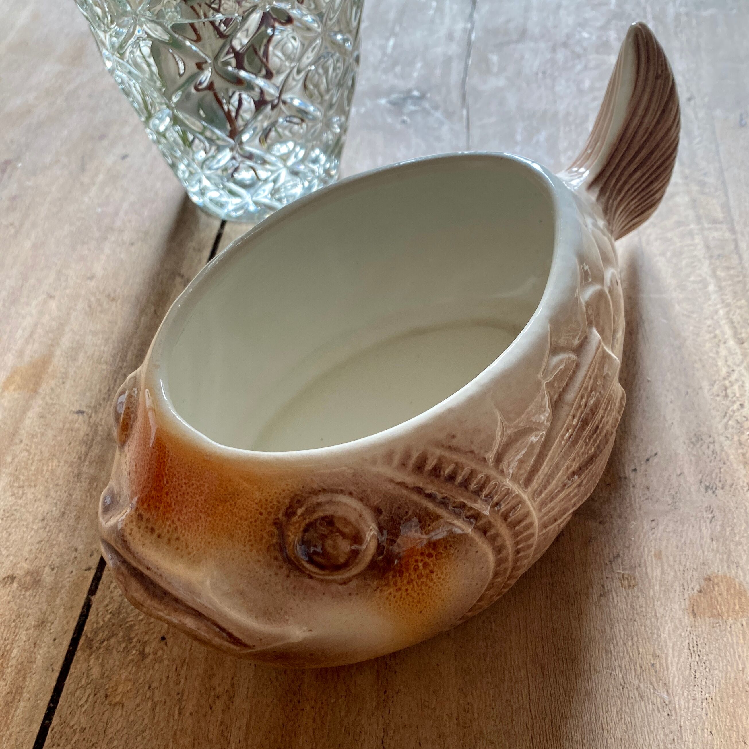 Lot plat et saucière poisson vintage Sarreguemines