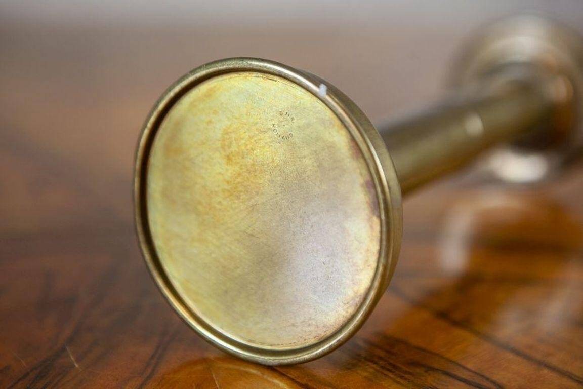 20th-Century Candleholders with Glass Shades, 1950s, Set of 2