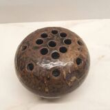 Brown ceramic flower spike vase from the 1950s