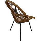 Tripod Rattan easy chair by Dirk van Sliedregt Rohe Noordwolde 1960 in the Netherlands
