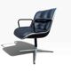 Charles Pollock Executive office chair Knoll black leather 1960