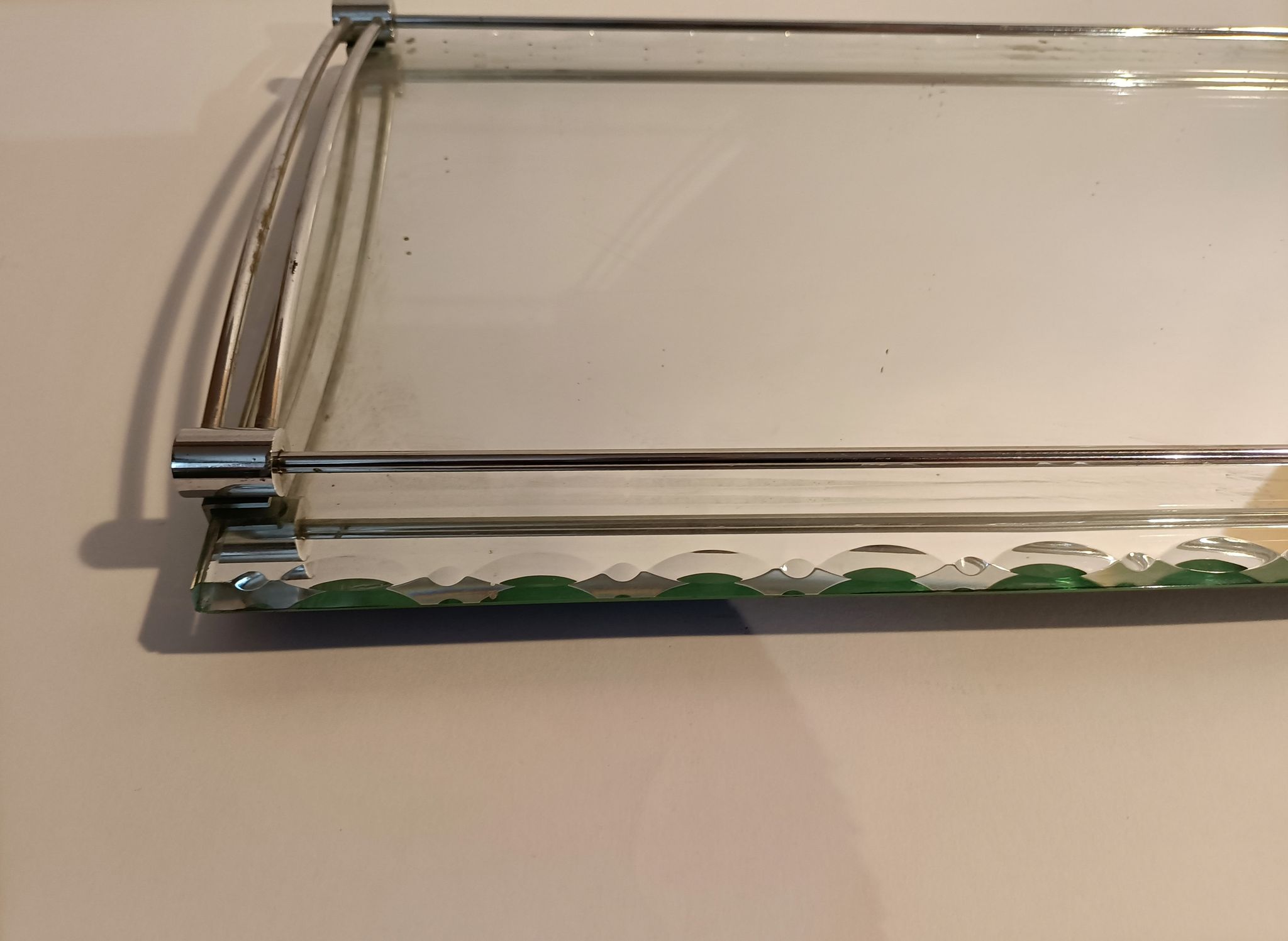Plateau miroir au mercure biseauté 1940/50