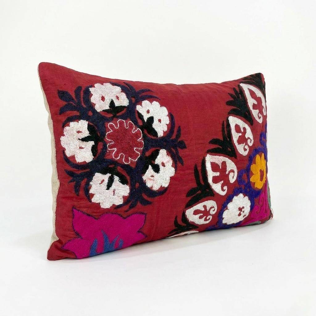 Housse de coussin brodée vintage 51x71 cm