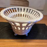 White earthenware fruit basket