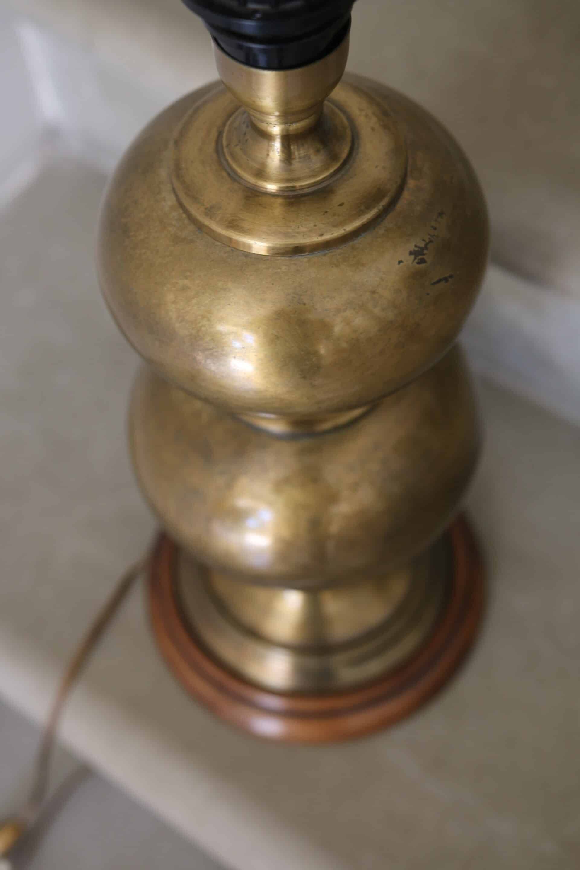 Vintage brass double globe lamp