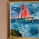 Original Swedish Oil on Panel – “Sailboat on the Water” by U. Ekshard – Signed – Dated 1971 – Vintage & Framed