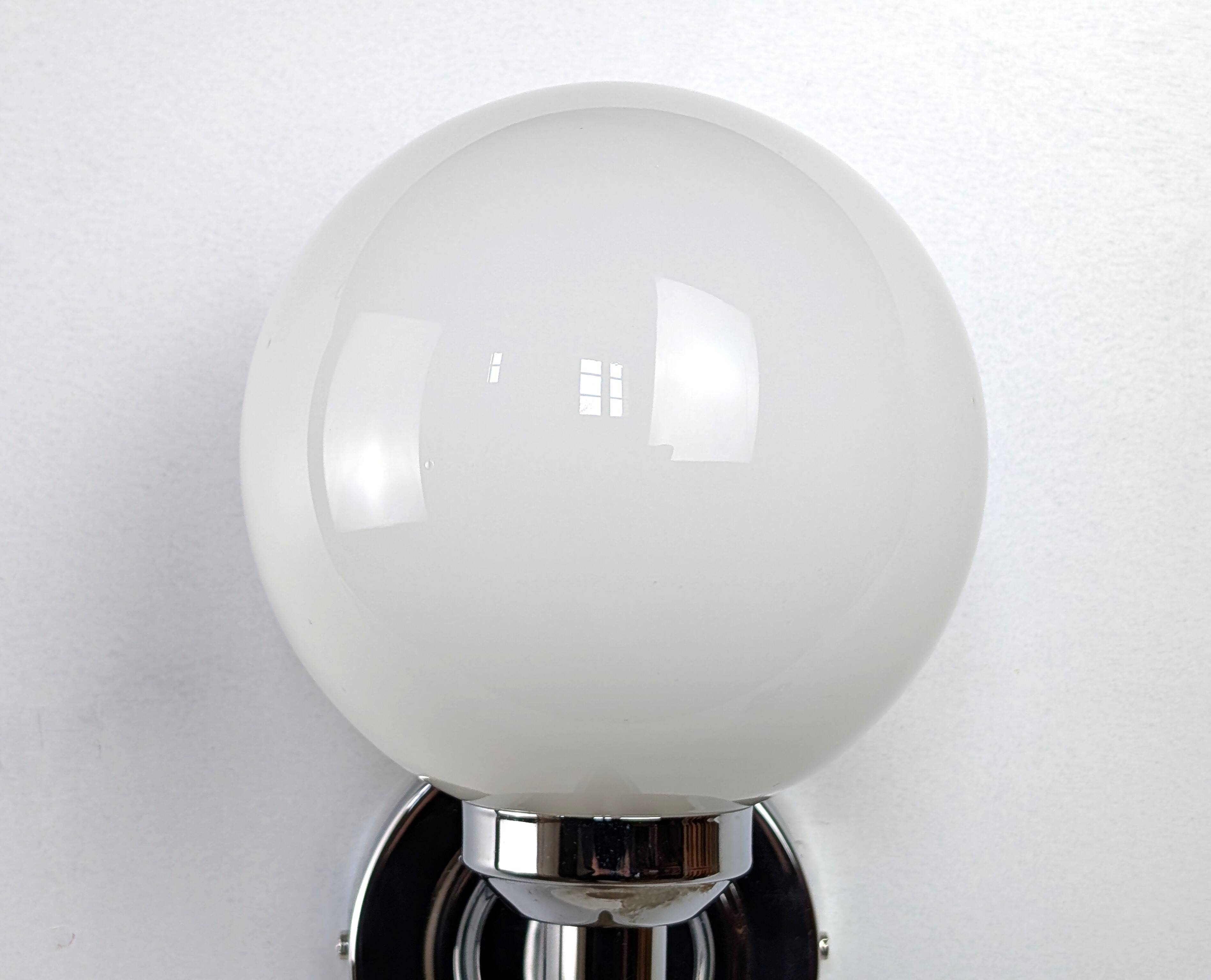 Pair of chrome wall lights