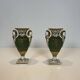 Pair of Empire Style Porcelain Vases, Decorated with Swans and Bundles