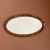 Miroir oval ancien biseauté
