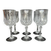 6 Arques crystal wine glasses