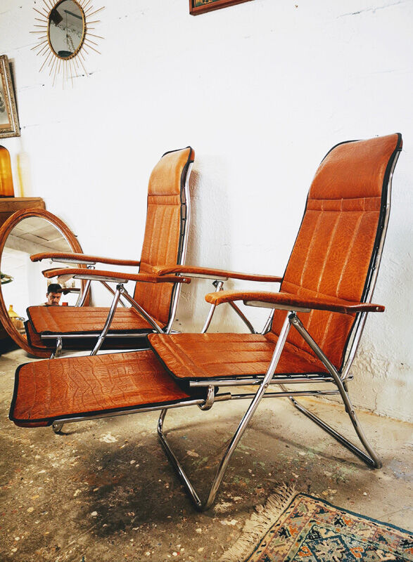 Pair of Italian reclining chairs Maule Marga from the 1970s