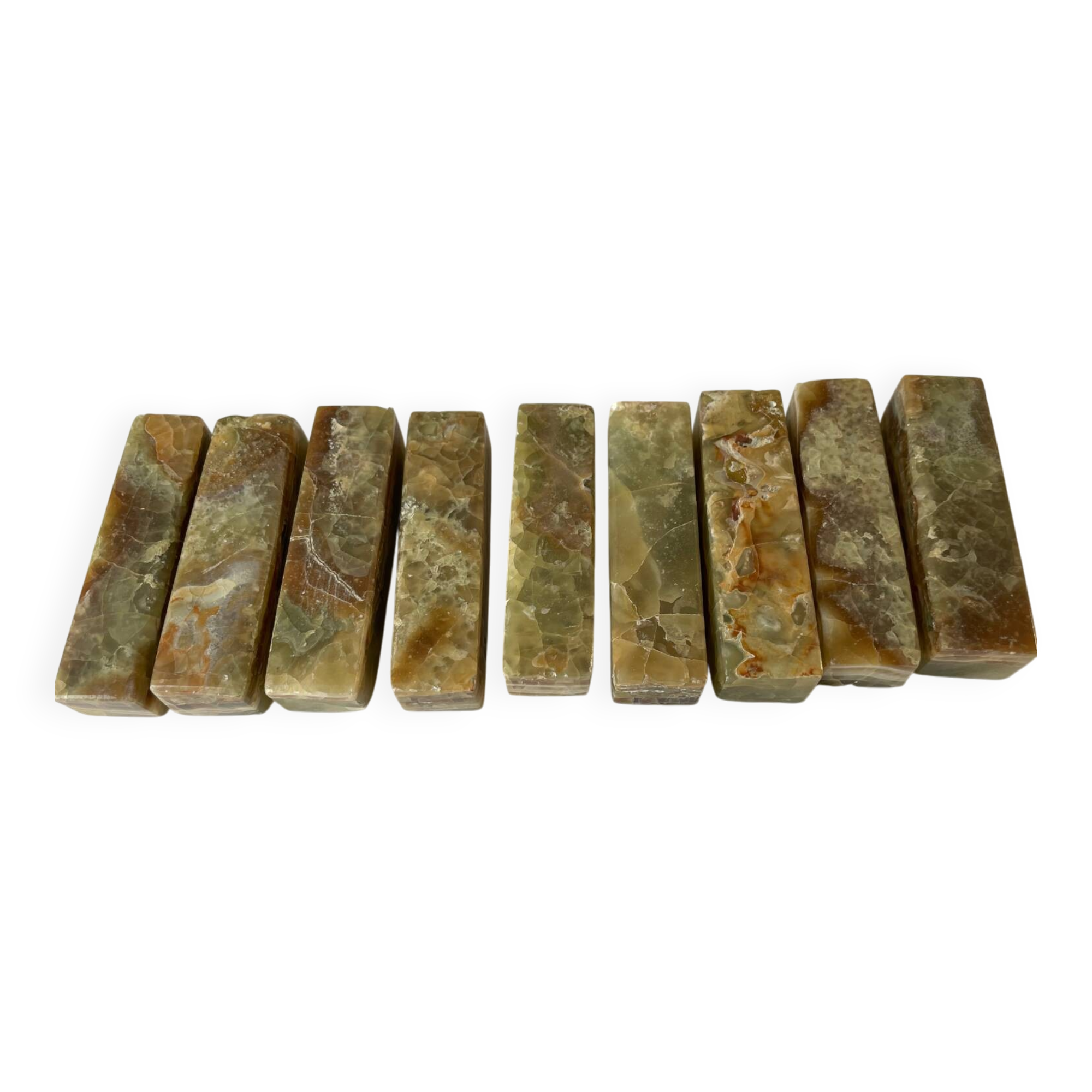 Set of 9 cutlery holders in Jade