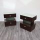 Macassar ebony bedside tables, cubic design, 1980s, set of 2.