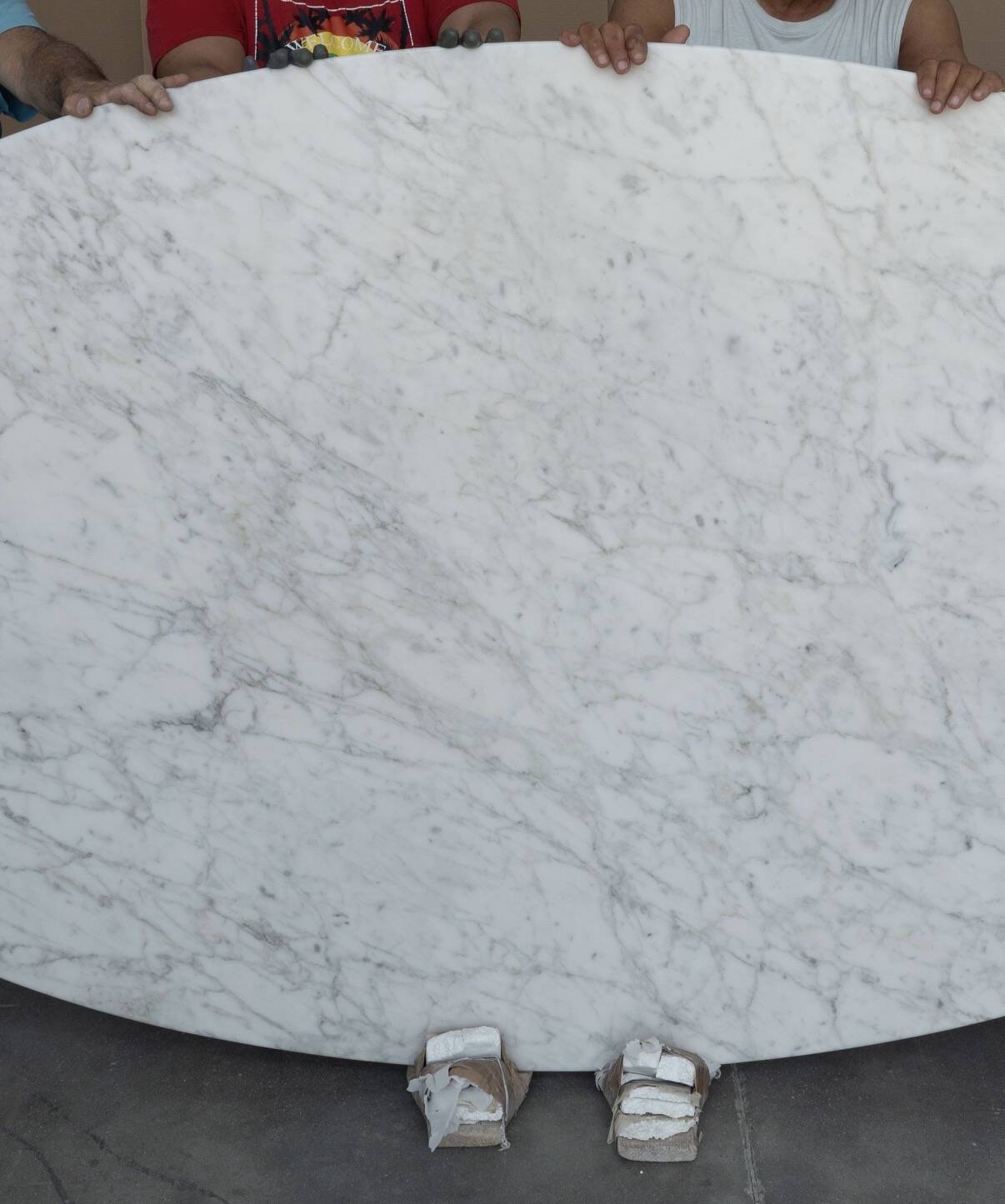 Original Knoll Tulip oval dining table 244x137 Eero Saarinen Arabescato Matt