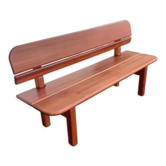Scandinavian indoor bench in solid teak 70s