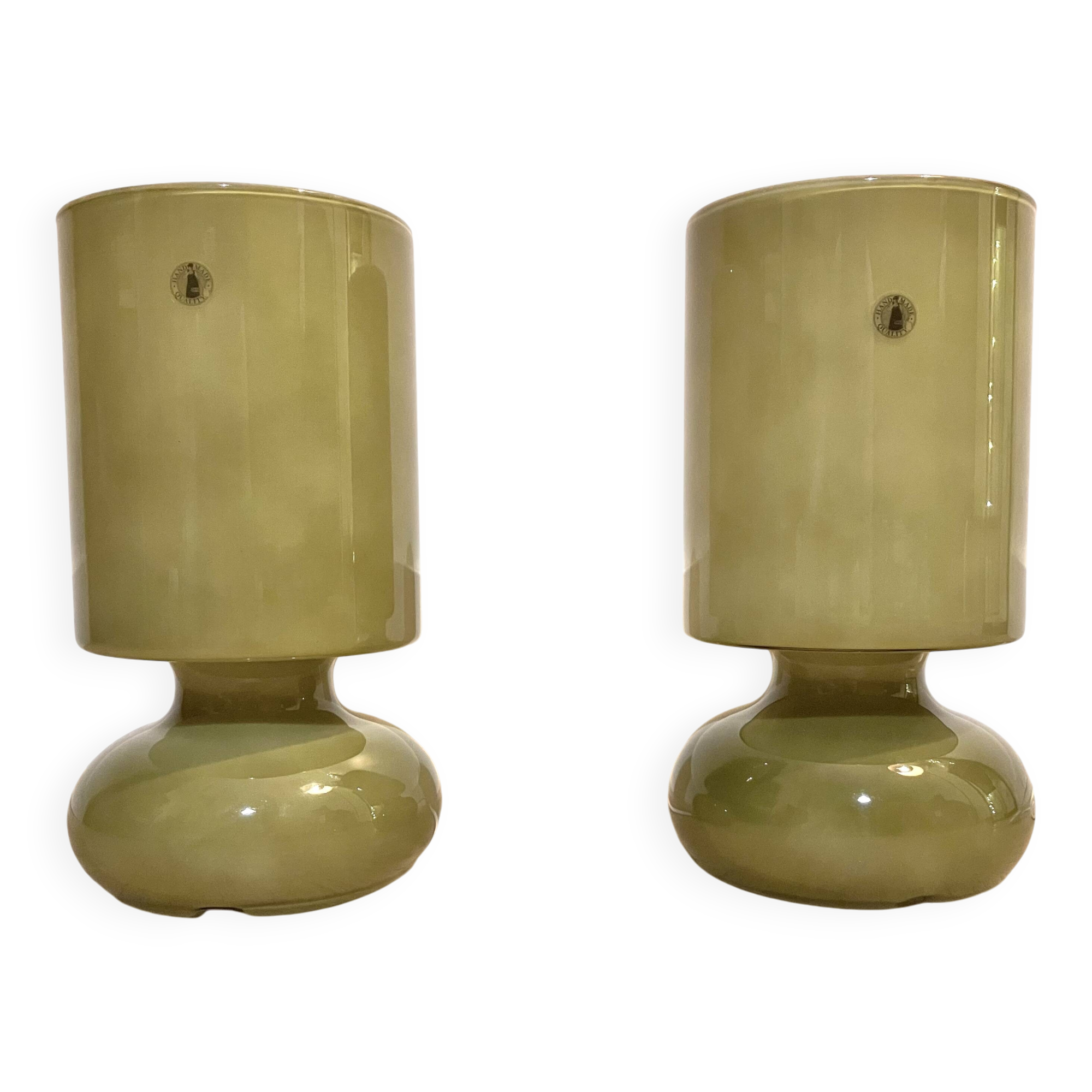 Pair of khaki Lykta lamps
