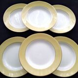 6 St Amand earthenware soup plates, L'Amandinoise Model 7894