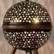 1950s French Saturn Table Lamp in Pierced Aluminum and Brass