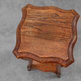 Art Deco tall pedestal in oak with 2 levels, France ca. 1915