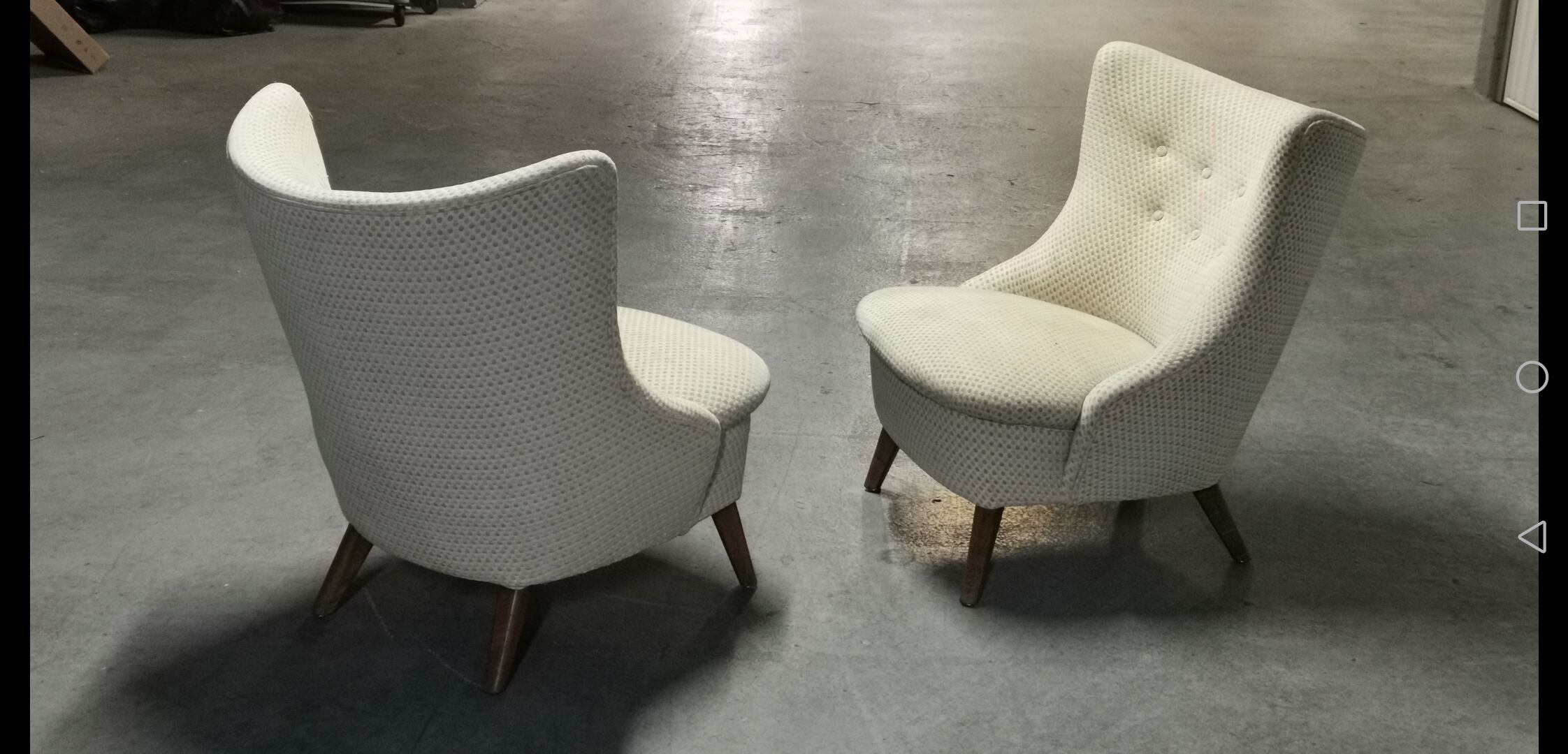 Armchair wing chair egg Barrel 50s modernist